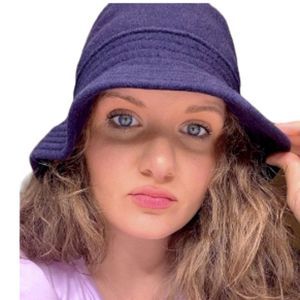 Rare Vintage Parkhurst Navy Wool Cloche Bucket Hat